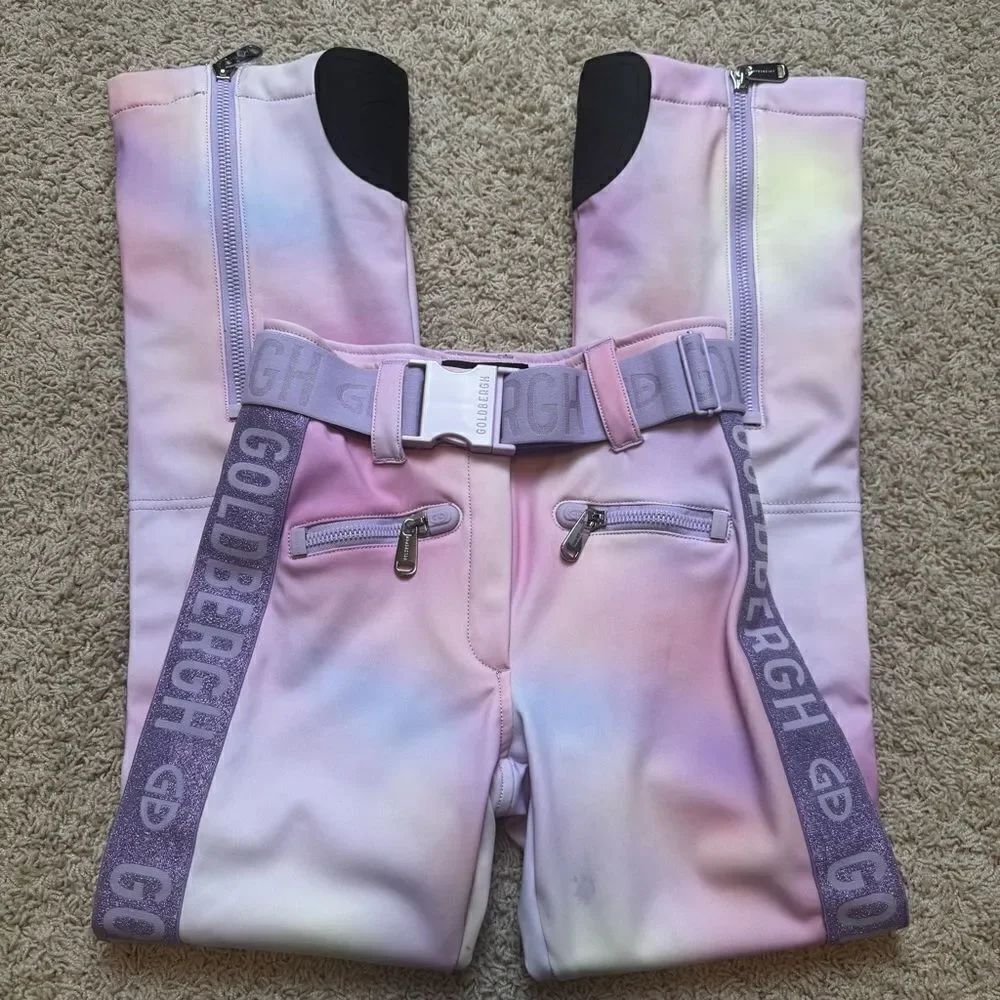 Goldbergh Pippa Supernova Lumina Pink Ski Pants Waterproof US 6 Belt Defect